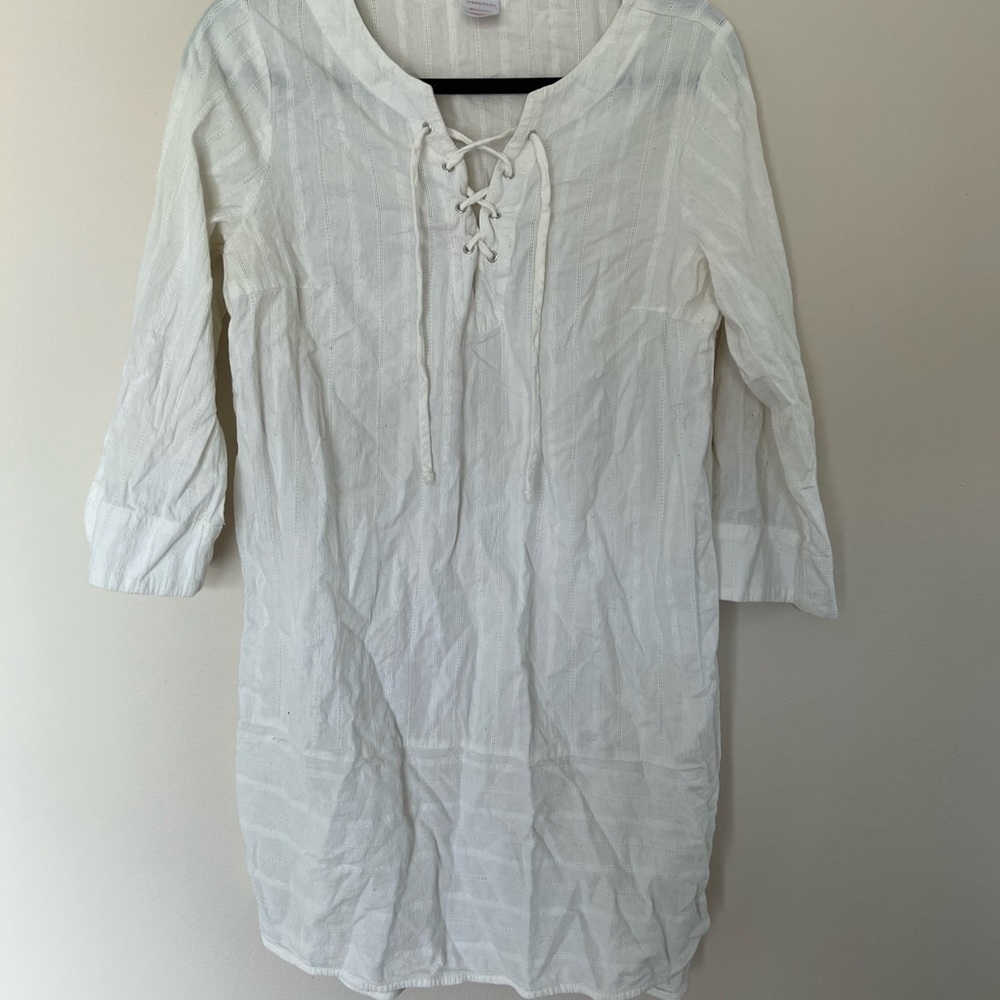 White swimsuit cover up